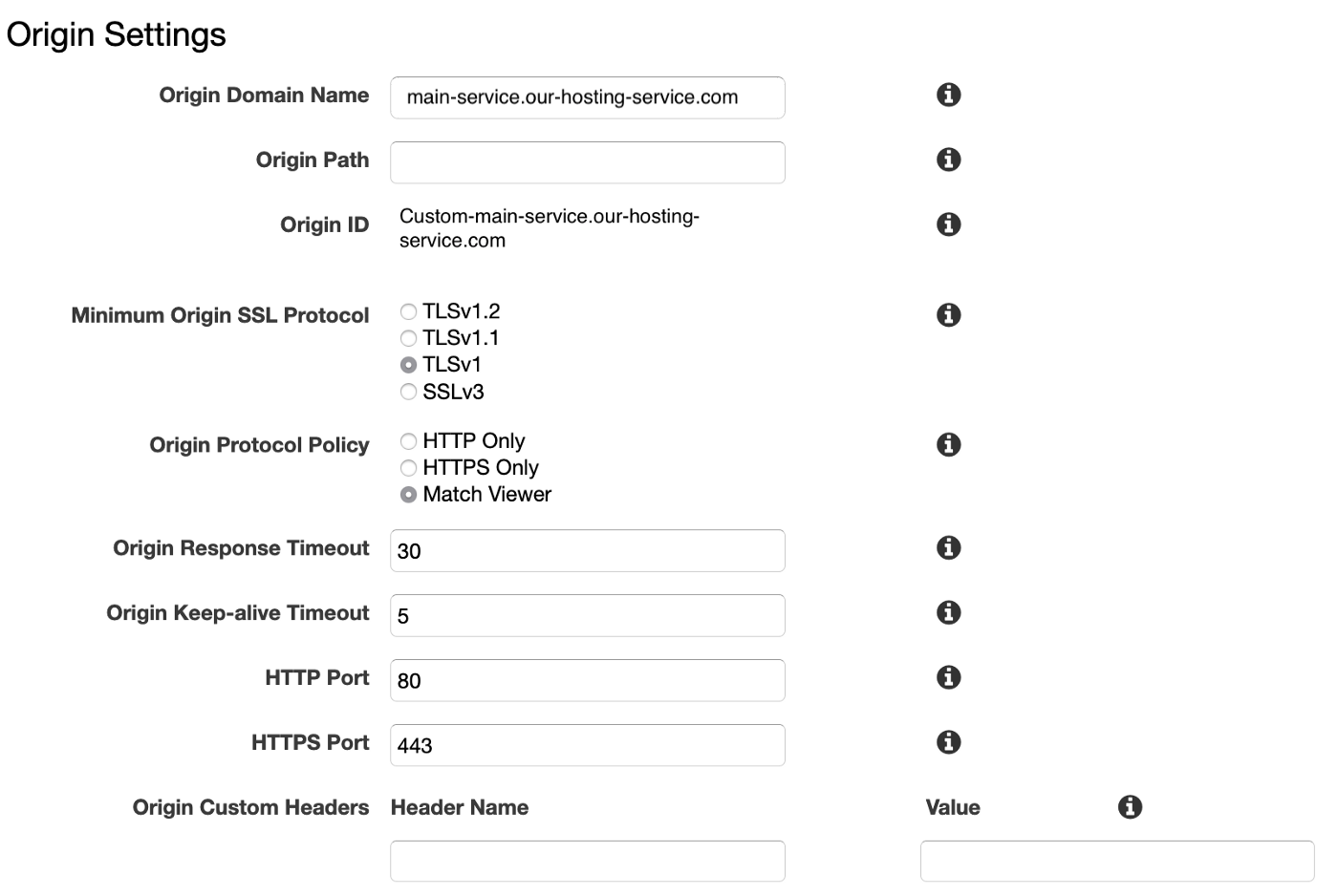 Origin Settings